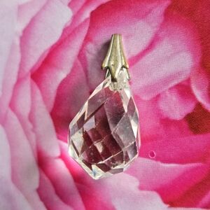 Vintage pendant clear faceted glass sun catcher rainbow maker